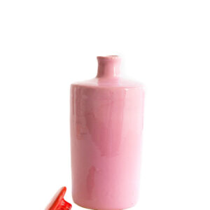 Val pottery Rio bottle roze met rode dop